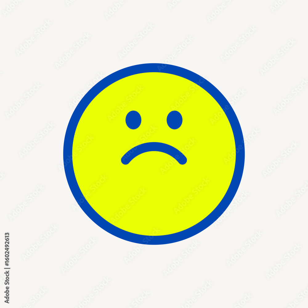 Fototapeta premium Bright sad face icon vector
