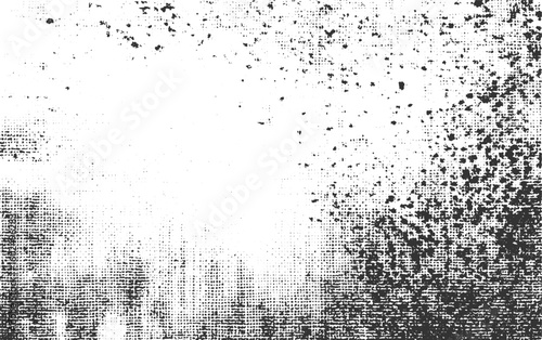 Distressed overlay texture of rusted peeled metal. White noise dot grain background. Vector dot work pattern.  transparent background.