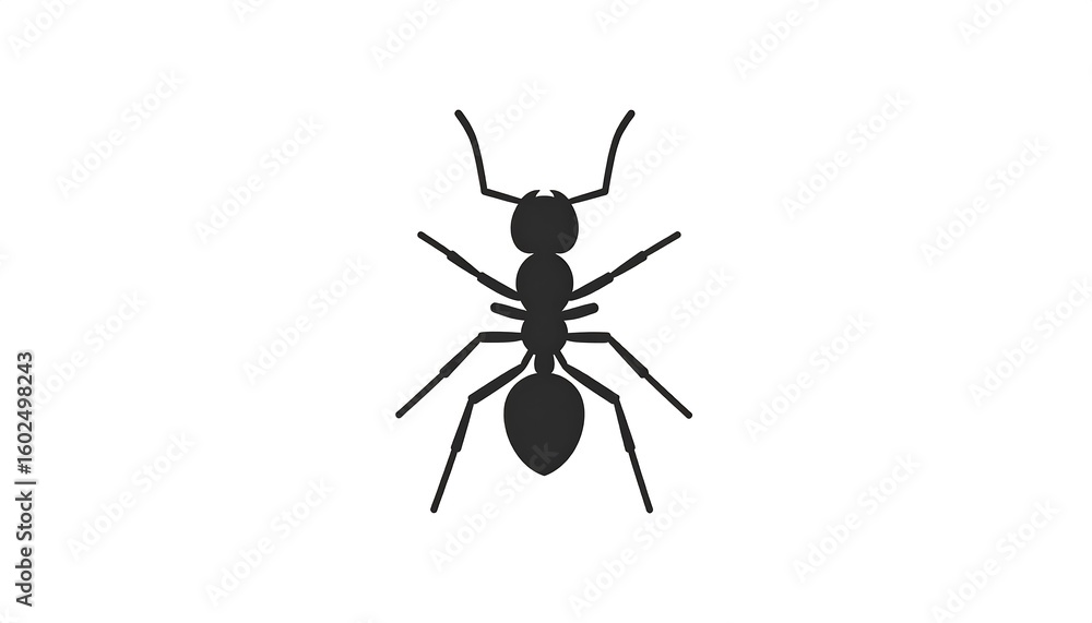 Obraz premium Simple black ant silhouette