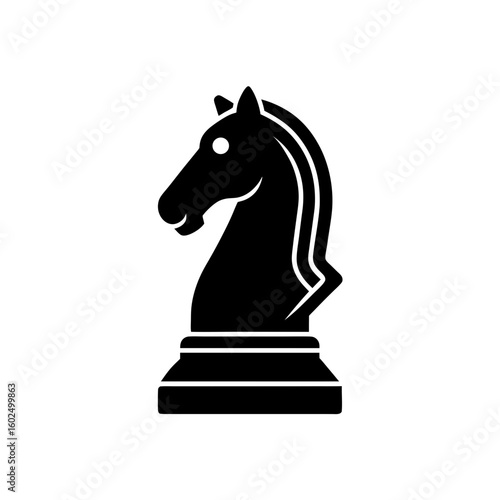 chess knight strategy icon vector  