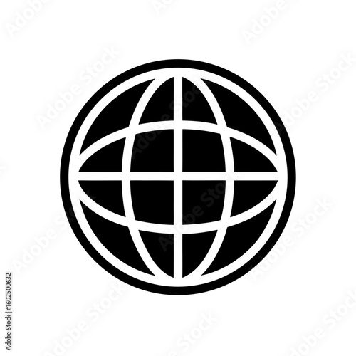 globe with latitude and longitude lines vector ico