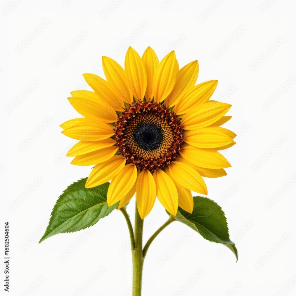 Fototapeta premium Minimalist Isolated Sunflower White Background
