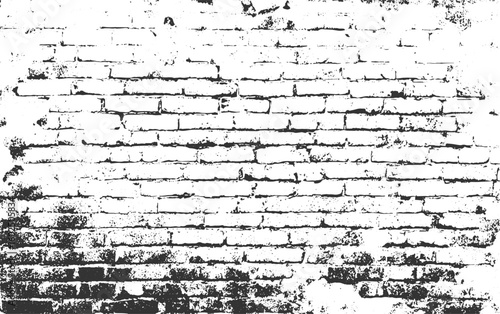 Faded Grunge Brick Wall Texture Background with High Contrast for Design