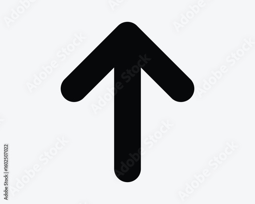 Arrow Pointing Up Point Upward Upload Here Target Place Ahead Forward North Placement Pointer Enter Entrance Black White Vector Icon Sign Symbol Graphic