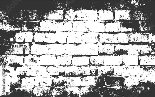 Grunge Old Brick Wall Black Overlay Texture Background for Creative Design