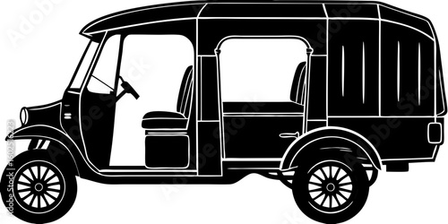 Tuk-Tuk Auto Rickshaw Silhouette - Asian Transport Vector