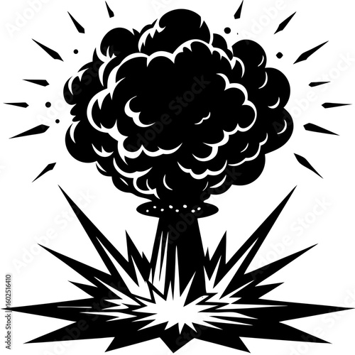 Explosion Cloud Silhouette - Powerful Blast Vector