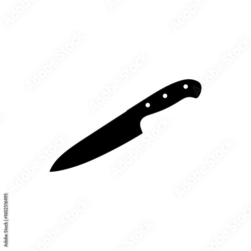 Cheif utility knife silhouette vector flat illustration design.