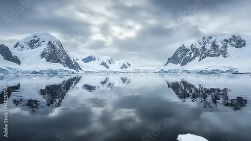 Wallpaper Mural Snowy mountains reflected in a calm water body Torontodigital.ca