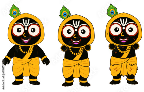 Lord Jagannath Deity in Various Attires