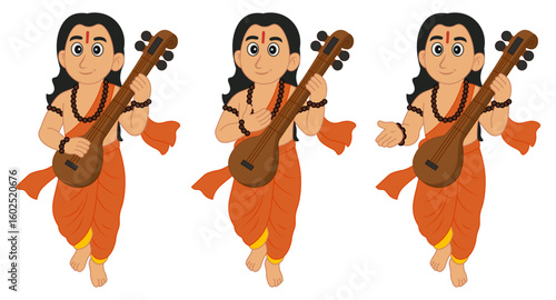 Narada Muni Hindu Sage with Veena