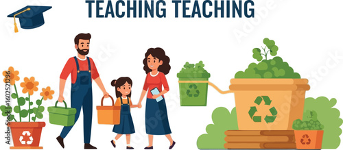 Teaching recycling and composting at home with family and education tips