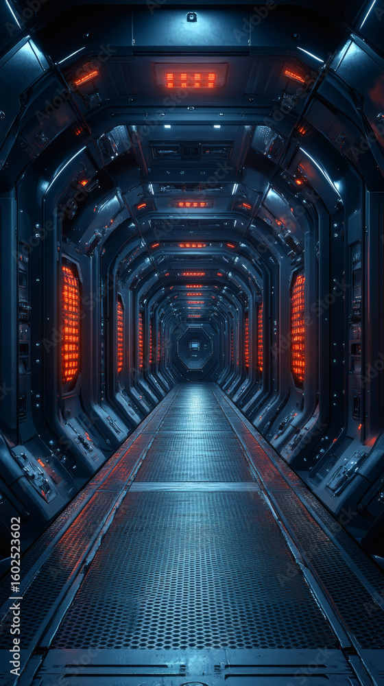 Naklejka premium Depict a neon-lit cyber-industrial cooling system with metallic textures wallpaper