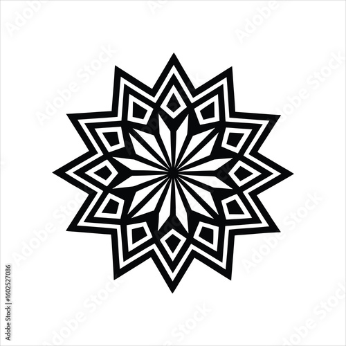 Intricate Geometric Pattern Silhouette Vector