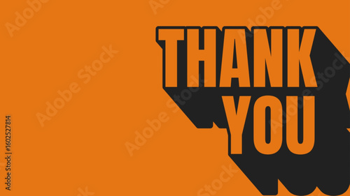 Thank you Retro speech bubble design in orange and black colour. Vector illustration