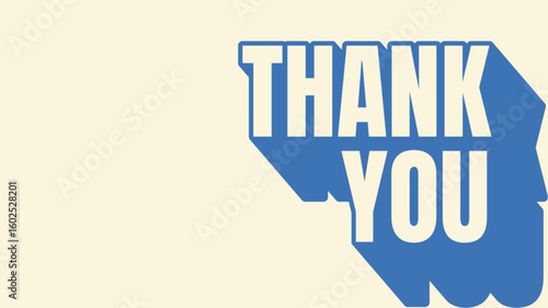 Thank you Retro speech bubble design in blue colour. Vector illustration