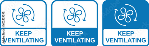 Keep Ventilating Sticker – Air Circulation Icon for Safety and HVAC Systems