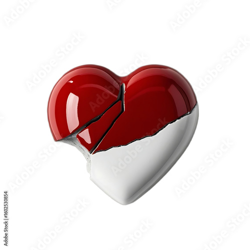 red heart on white background