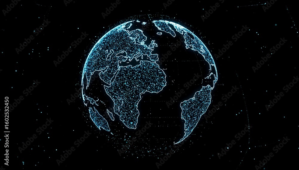 Naklejka premium Digital representation of Earth (1)