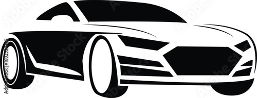 Luxury racing super car silhouette vector Illustration.