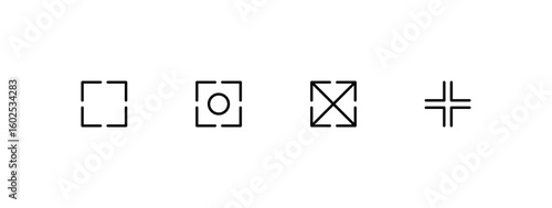 maximize and minimize line Arrows icon set, Minimal UI icons for screen framing and alignment, maximize and minimize icons, editable stroke, vector illustration.