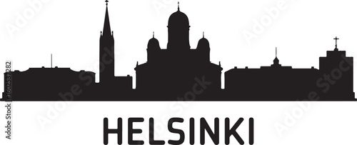 Black silhouette of Miami skyline — includes palm trees, high-rise beach buildings — tropical urban vibe, white background (4)