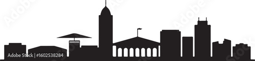 Nairobi Skyline Silhouette Vector — Kenyatta International Conference Centre and City Buildings
