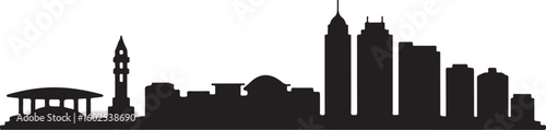 Nairobi Skyline Silhouette Vector — Kenyatta International Conference Centre and City Buildings