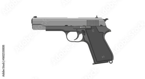 Stylized firearm depiction conveying a sense of potential threat and the broader impact of weaponization in contemporary societies