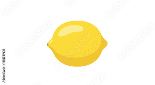 Vibrant yellow lemon artwork with smooth, light reflecting skin, and faint dots adding subtle texture for a fresh appearance