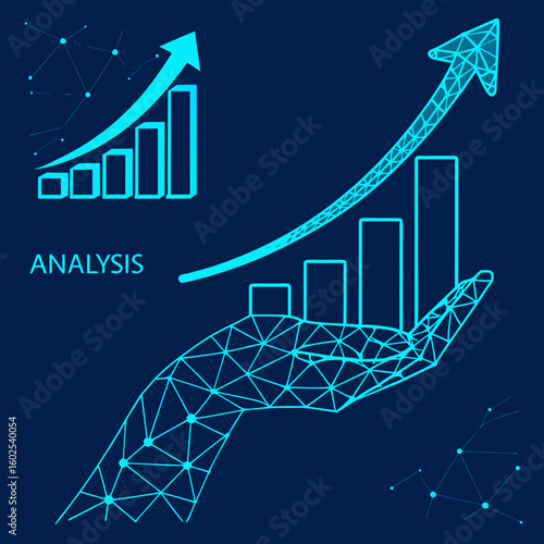 
a hand holding up a graph