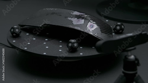Showing The Advanced 3D Scanning of Carbon Side Mirror Cap With Precision in Studio Setup
