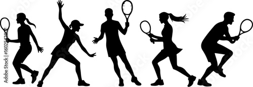 Tennis, players, silhouette, sport,