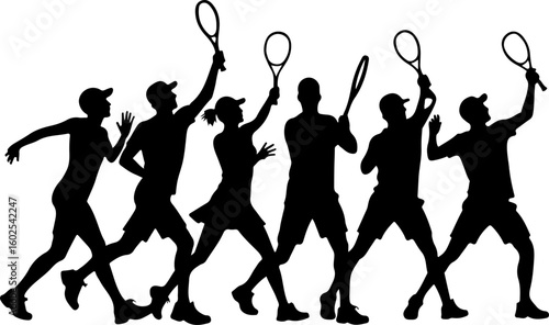 Tennis, players, silhouette, sport,