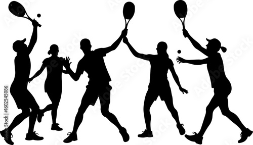 Tennis, players, silhouette, sport,