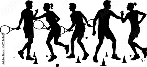 Tennis, players, silhouette, sport, bundle