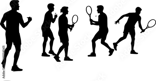 Tennis, players, silhouette, sport, bundle
