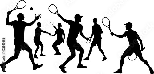 Tennis, players, silhouette, sport, bundle