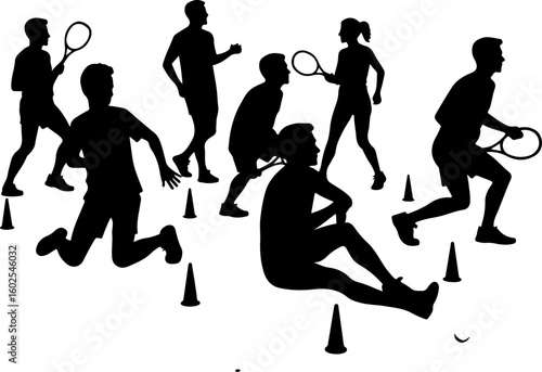 Tennis, players, silhouette, sport, bundle