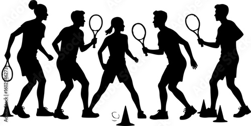 Tennis, players, silhouette, sport, bundle