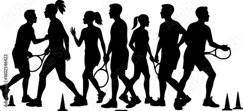 Tennis, players, silhouette, sport, bundle