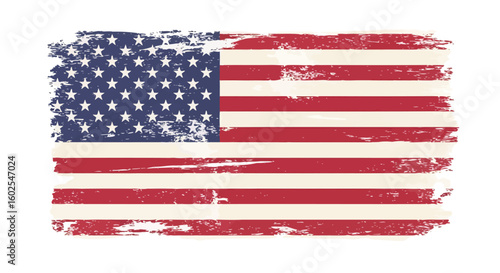 Distressed United States Flag Symbolizing Patriotism and American Heritage
