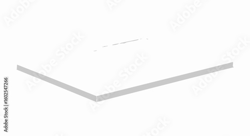 Minimalist white isometric platform isolated on white backdrop for graphic use, digital design, and presentation material creation