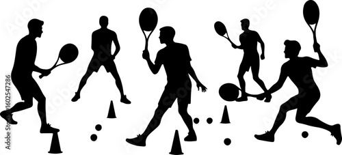 Tennis, players, silhouette, sport, bundle