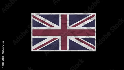An animation of the UnitedKingdom flag unfolding as if it were a piece of paper.