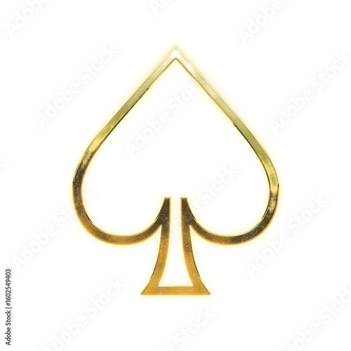 Shining golden hollow spade, alpha channel

