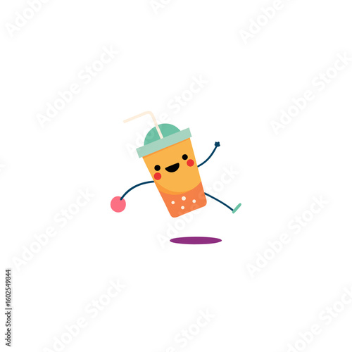 bubble tea cup jumping rope with straw