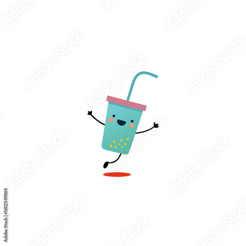 bubble tea cup jumping rope with straw