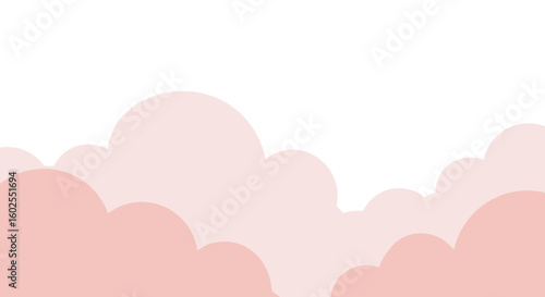 Soft pink clouds on a light background in a minimal style  