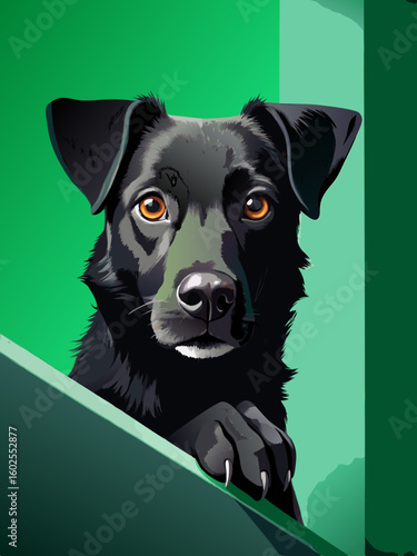 portrait of a black dog